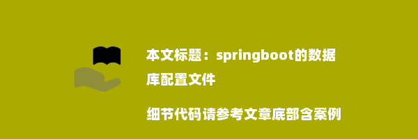 springboot的数据库配置文件