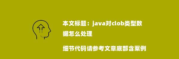 java对clob类型数据怎么处理