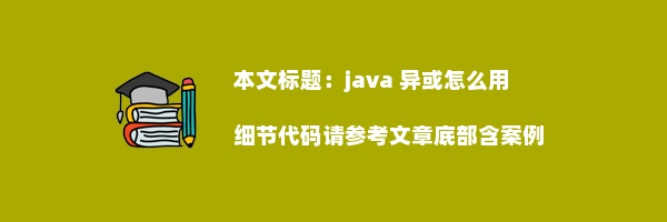 java 异或怎么用