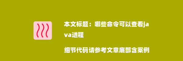 哪些命令可以查看java进程