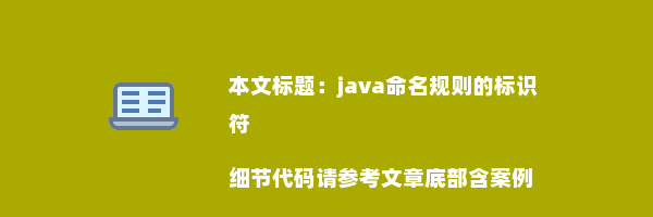 java命名规则的标识符