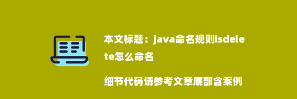 java命名规则isdelete怎么命名