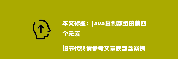 java复制数组的前四个元素