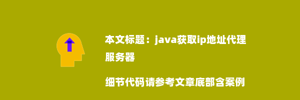 java获取ip地址代理服务器