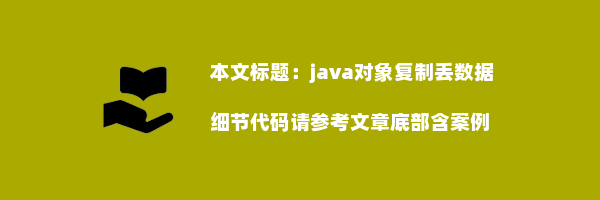 java对象复制丢数据