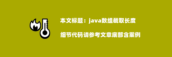 java数组截取长度