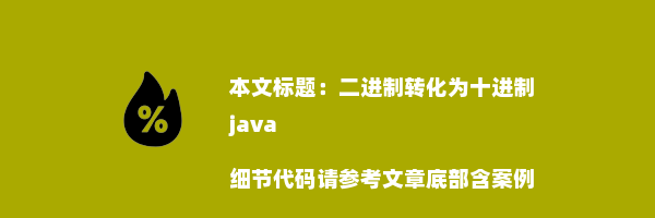 二进制转化为十进制 java