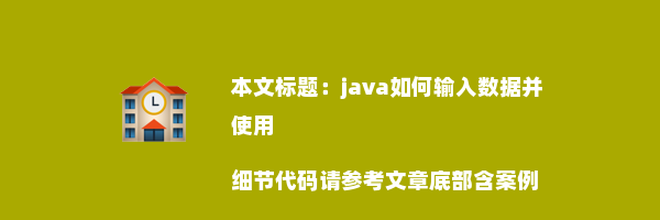 java如何输入数据并使用