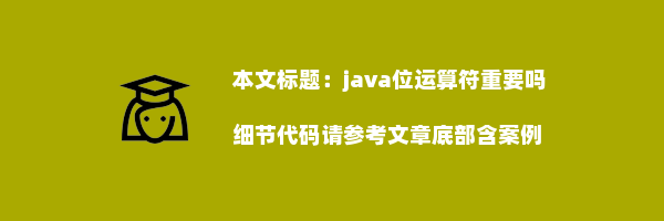 java位运算符重要吗