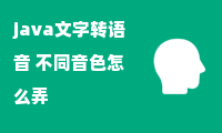 java文字转语音 不同音色怎么弄