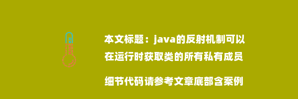 java的反射机制可以在运行时获取类的所有私有成员