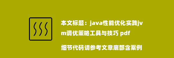 java性能优化实践jvm调优策略工具与技巧 pdf