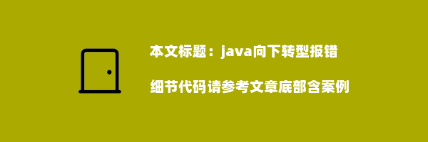 java向下转型报错