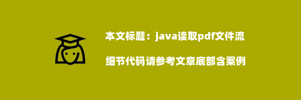 java读取pdf文件流