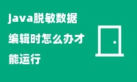 java脱敏数据编辑时怎么办才能运行