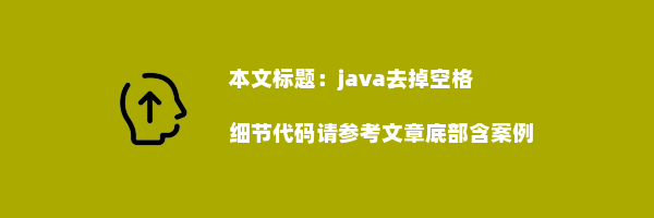 java去掉空格